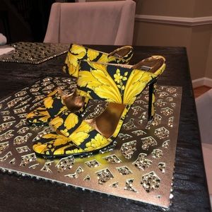 Versace Hibiscus Slide Mule Sandals